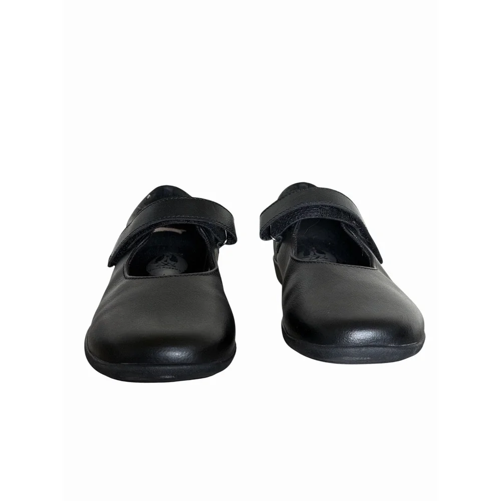 Hush Puppies Girls Lexi Leather Mary Jane Black Sz 3.5W Uniform Dress Shoes